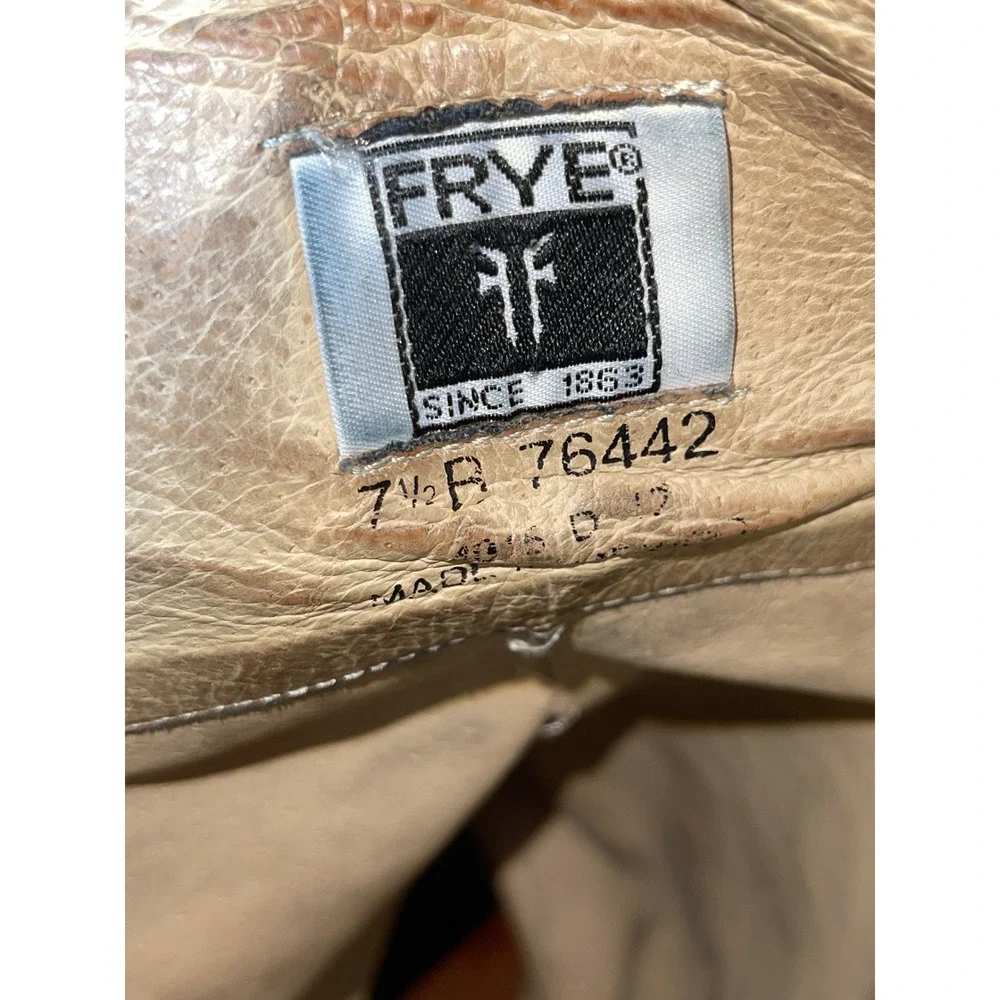 Frye‎ Melissa 76442 Trapunto Brown Leather Tall Riding Boots Pull On Women 7.5 B